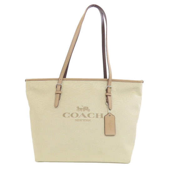 COACH Tote Bag 6528 canvas beige logo Women Used Authentic