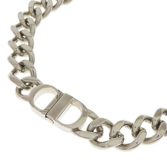 Christian Dior Necklace metallic Silver Chain link Women Used Authentic
