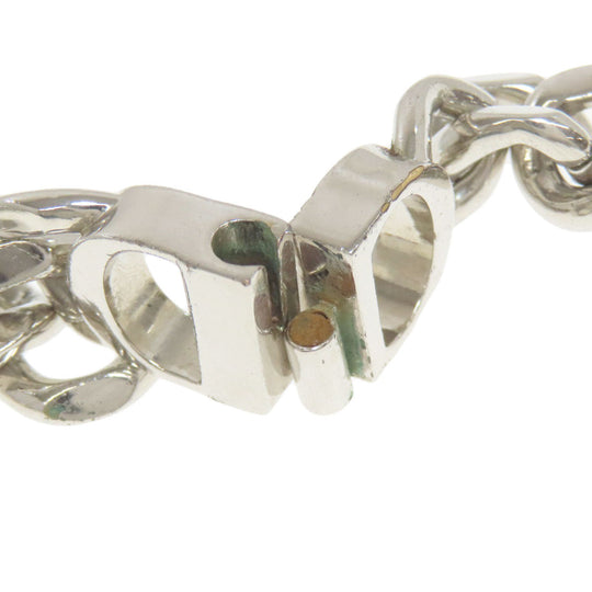 Christian Dior Necklace metallic Silver Chain link Women Used Authentic