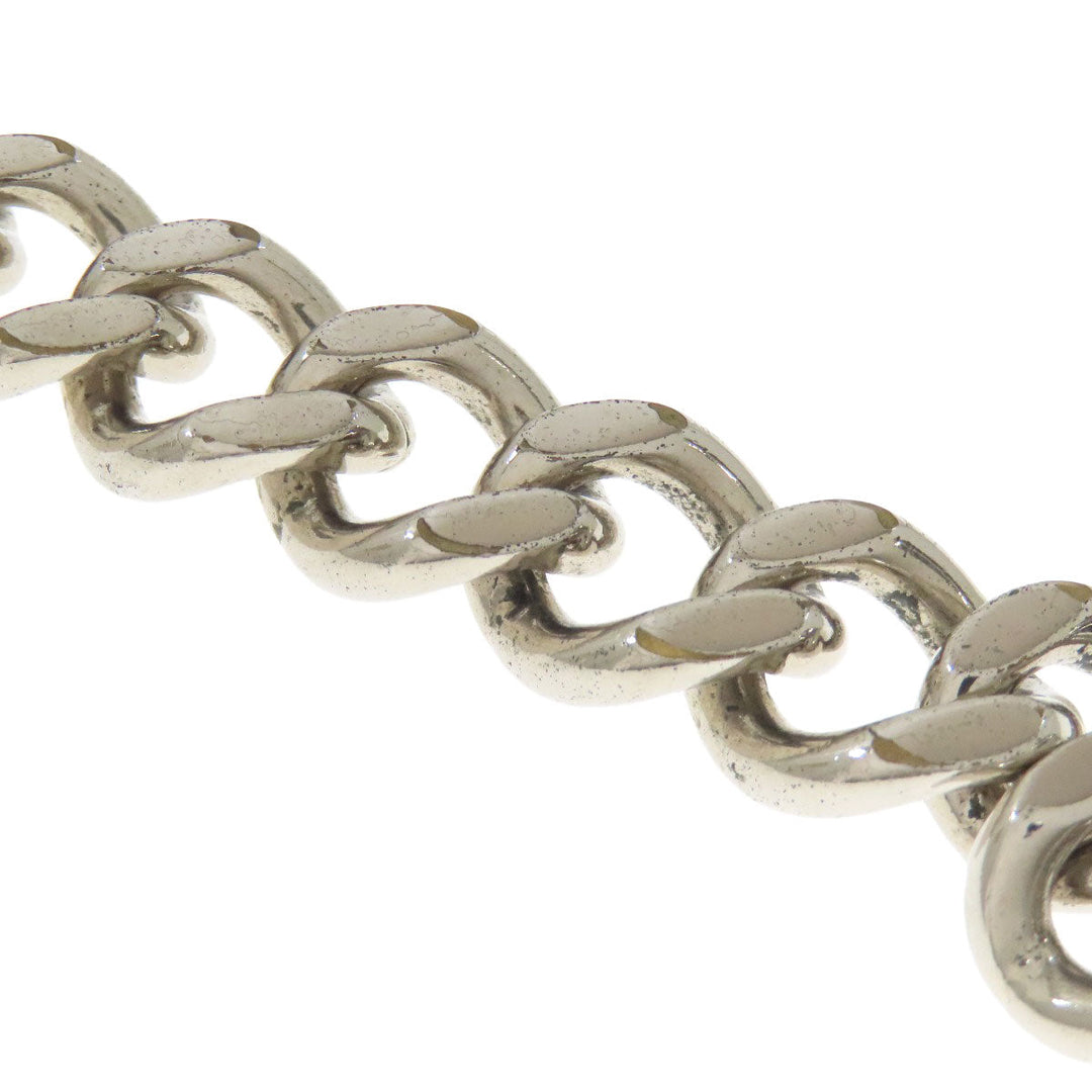 Christian Dior Necklace metallic Silver Chain link Women Used Authentic