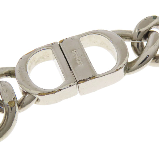 Christian Dior Necklace metallic Silver Chain link Women Used Authentic