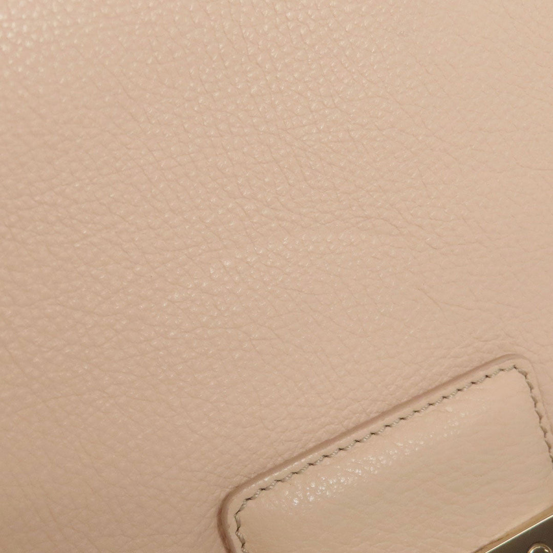 JIMMY CHOO Shoulder Bag leather beige ChainShoulder Women Used Authentic
