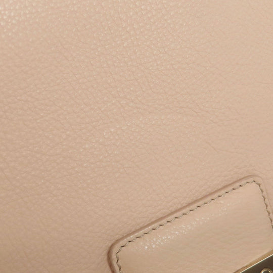 JIMMY CHOO Shoulder Bag leather beige ChainShoulder Women Used Authentic