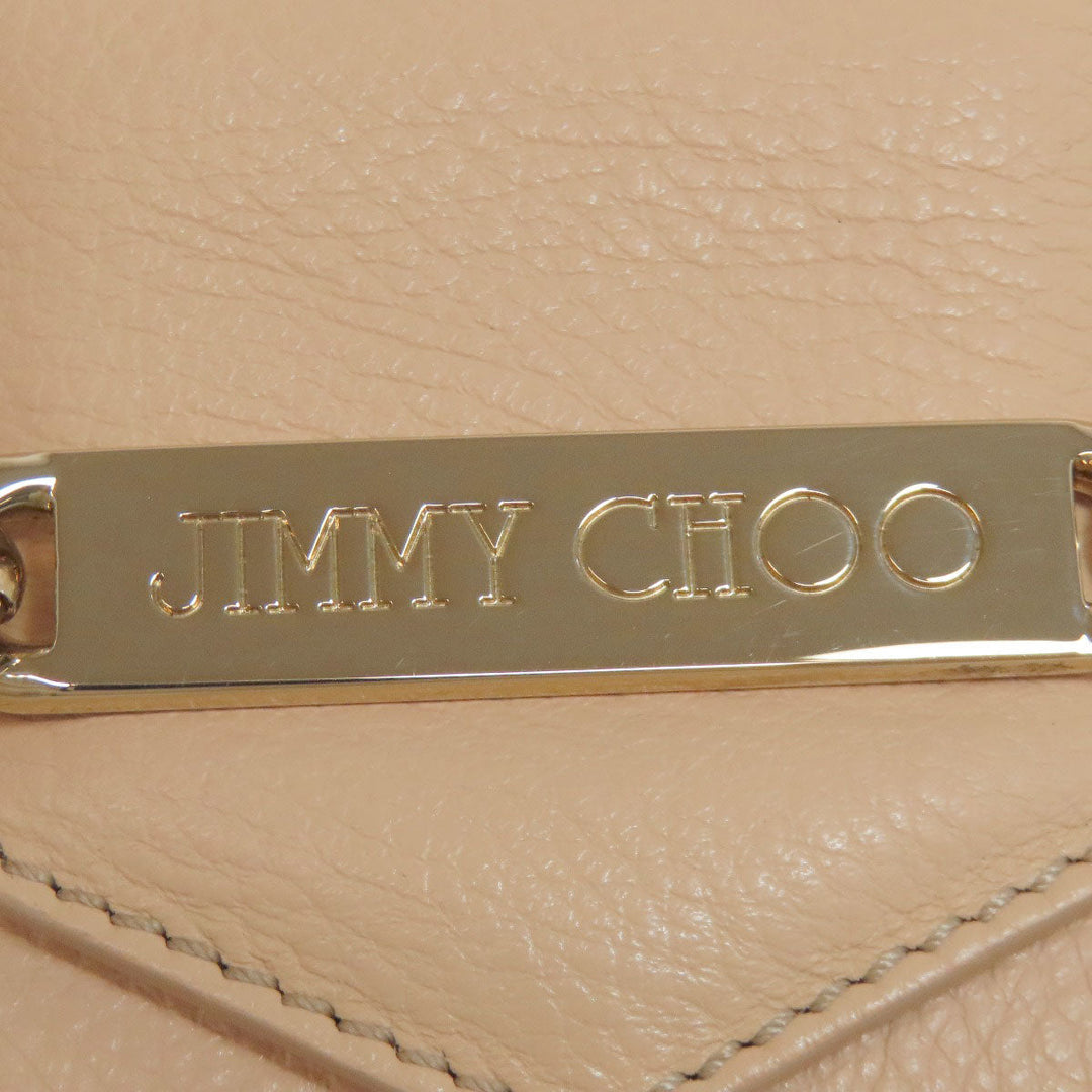 JIMMY CHOO Shoulder Bag leather beige ChainShoulder Women Used Authentic