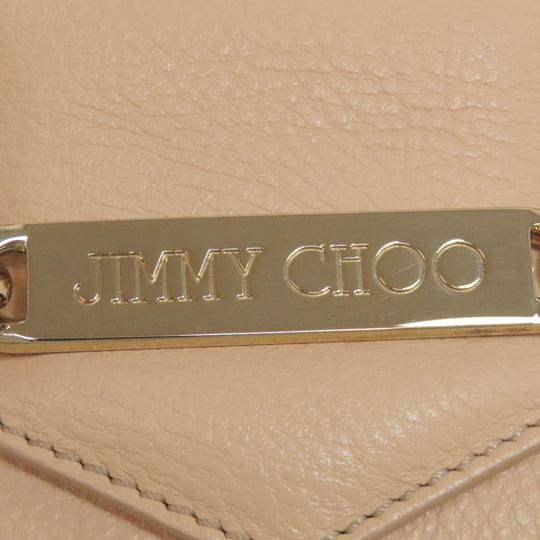 JIMMY CHOO Shoulder Bag leather beige ChainShoulder Women Used Authentic