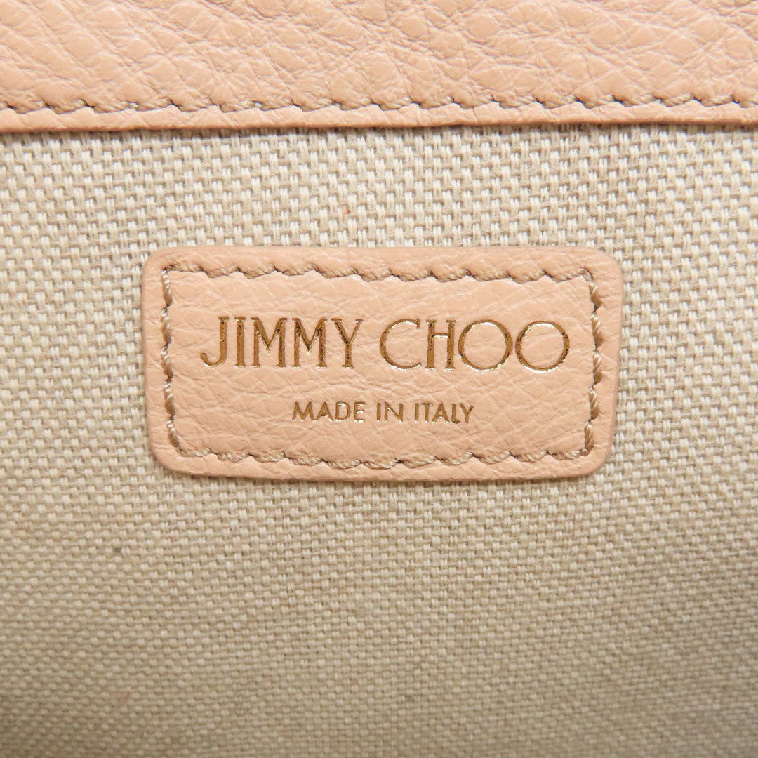 JIMMY CHOO Shoulder Bag leather beige ChainShoulder Women Used Authentic