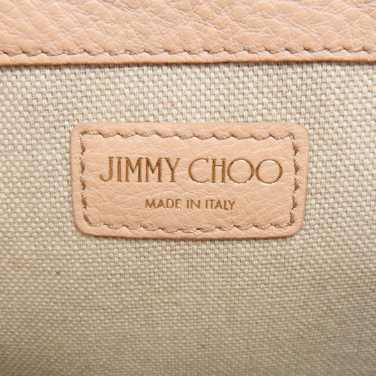 JIMMY CHOO Shoulder Bag leather beige ChainShoulder Women Used Authentic