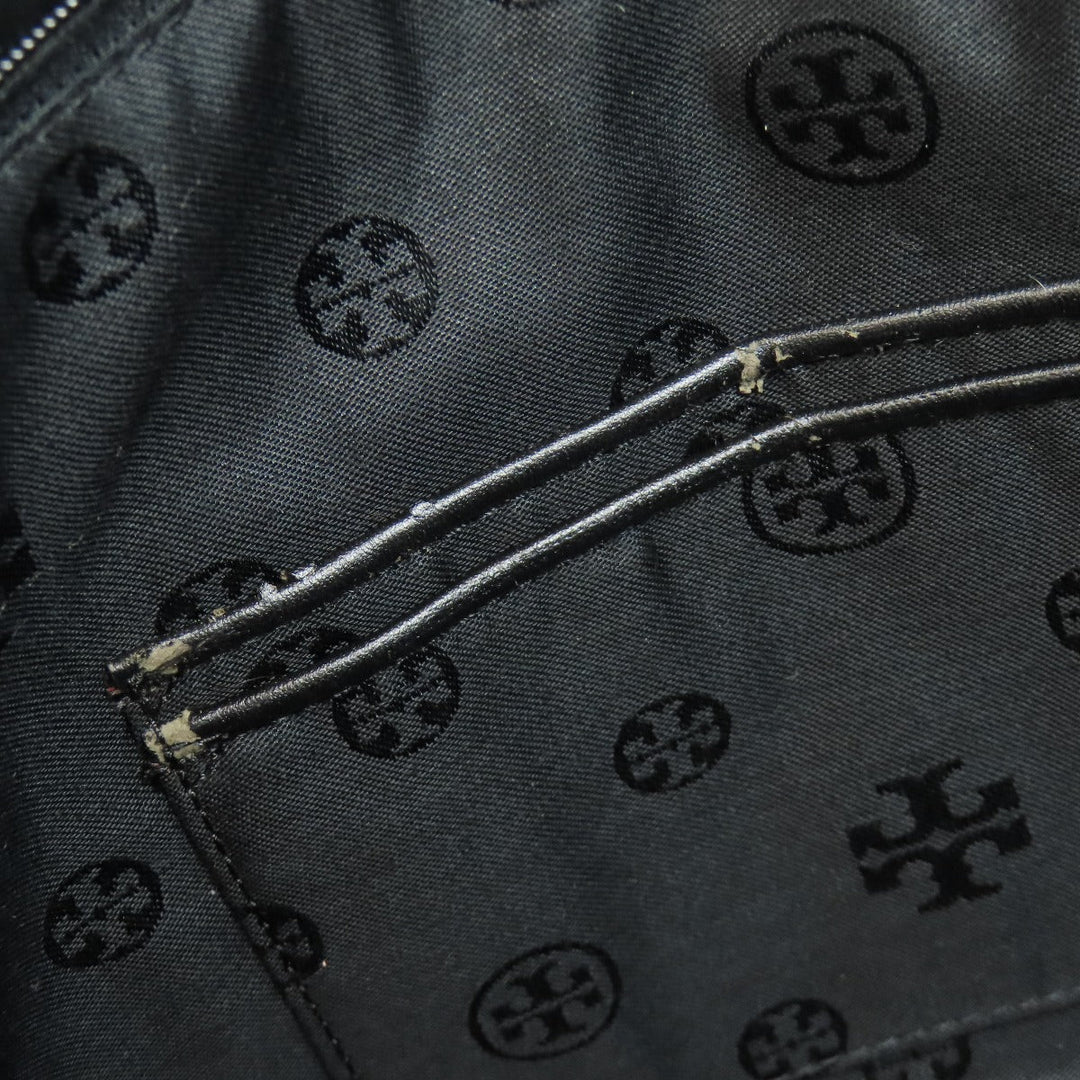 Tory Burch Tote Bag Nylon black logo Women Used Authentic