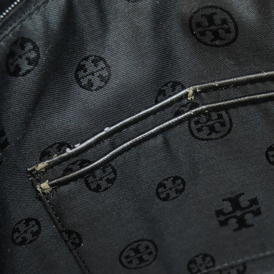 Tory Burch Tote Bag Nylon black logo Women Used Authentic
