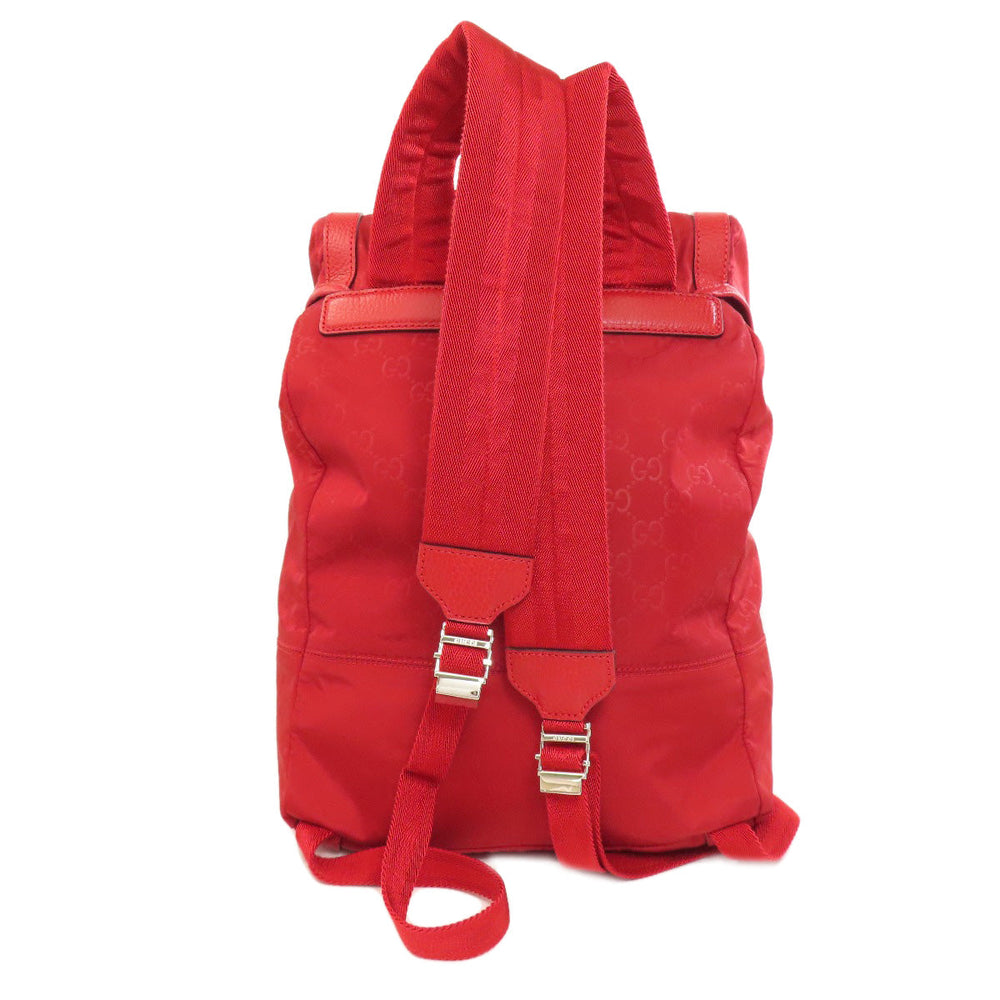 GUCCI Backpack 510336 Nylon Red GG Women Used Authentic
