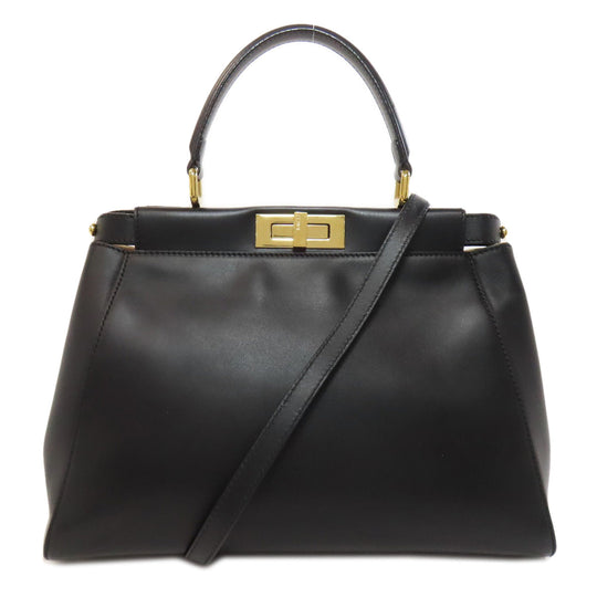 FENDI Handbag Calfskin black Peekaboo 2WAY