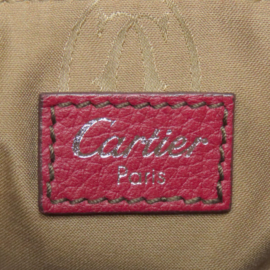 CARTIER Handbag leather Red Marcello Women Used Authentic