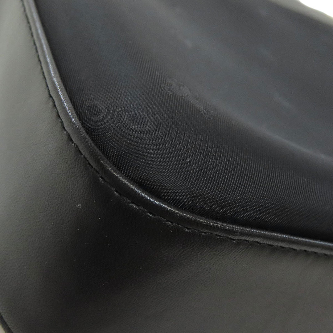 BURBERRY Tote Bag Nylon, Leather black logo Women Used Authentic