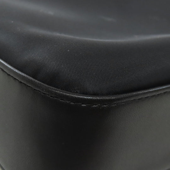 BURBERRY Tote Bag Nylon, Leather black logo Women Used Authentic