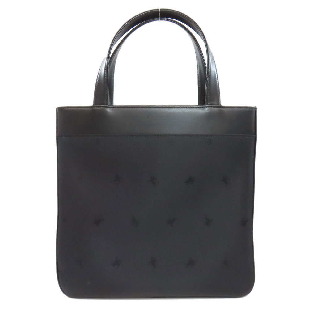 BURBERRY Tote Bag Nylon, Leather black logo Women Used Authentic