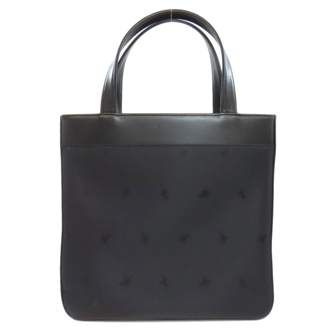 BURBERRY Tote Bag Nylon, Leather black logo Women Used Authentic