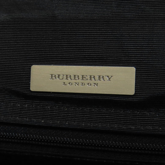 BURBERRY Tote Bag Nylon, Leather black logo Women Used Authentic