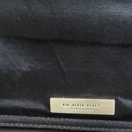 BURBERRY Tote Bag Nylon, Leather black logo Women Used Authentic