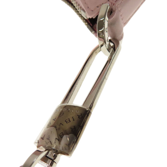 BVLGARI Handbag leather pink logo Women Used Authentic