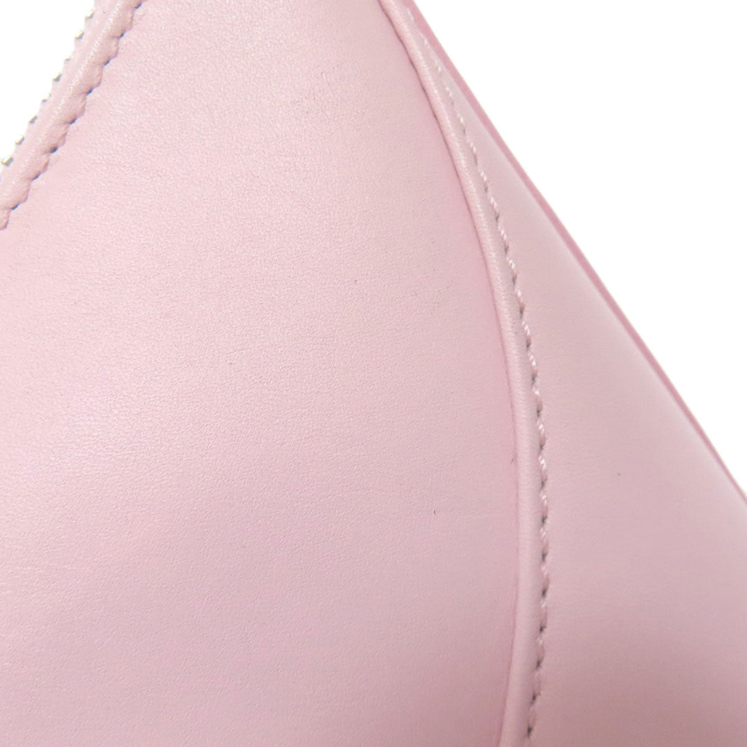 BVLGARI Handbag leather pink logo Women Used Authentic