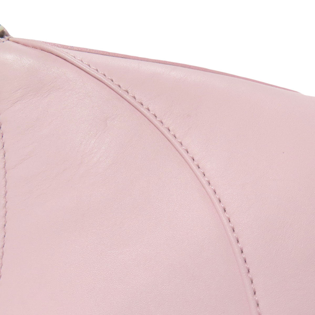 BVLGARI Handbag leather pink logo Women Used Authentic