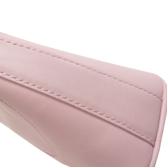 BVLGARI Handbag leather pink logo Women Used Authentic