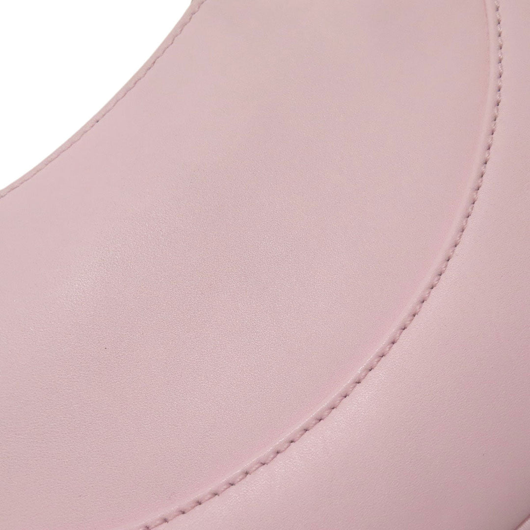 BVLGARI Handbag leather pink logo Women Used Authentic