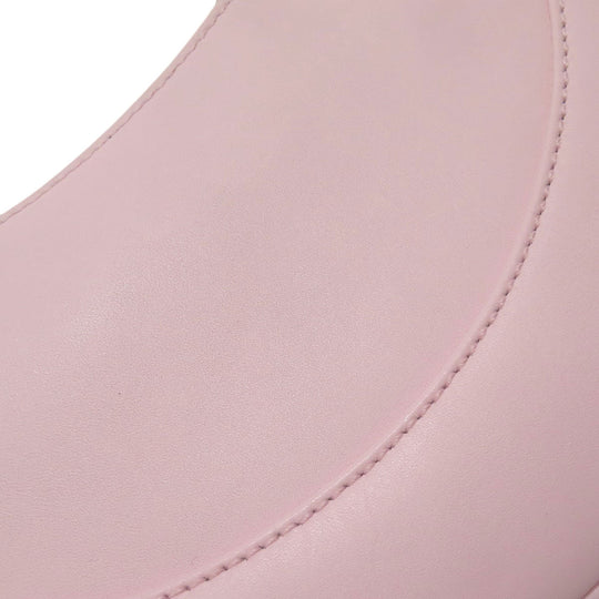 BVLGARI Handbag leather pink logo Women Used Authentic