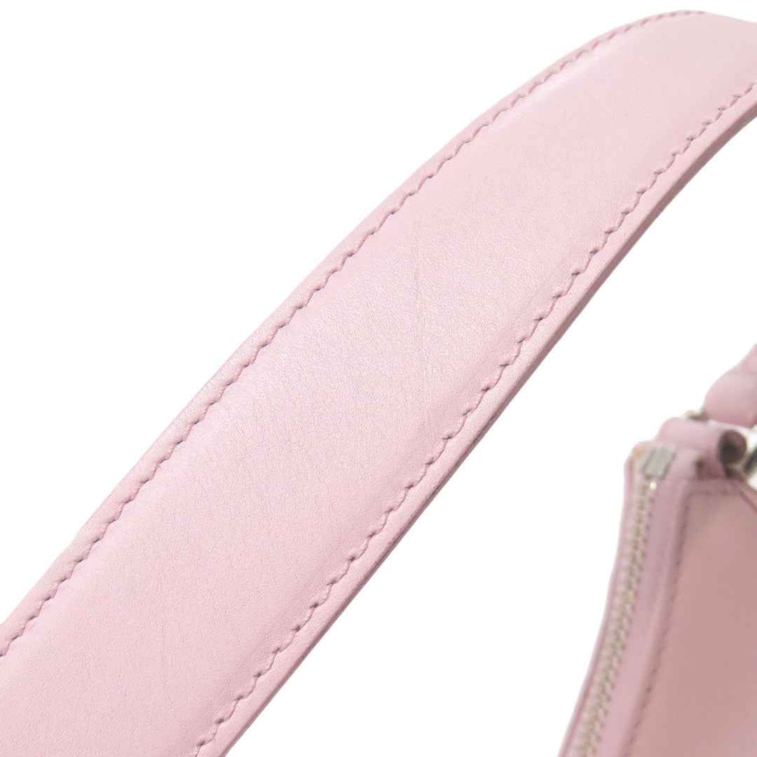 BVLGARI Handbag leather pink logo Women Used Authentic