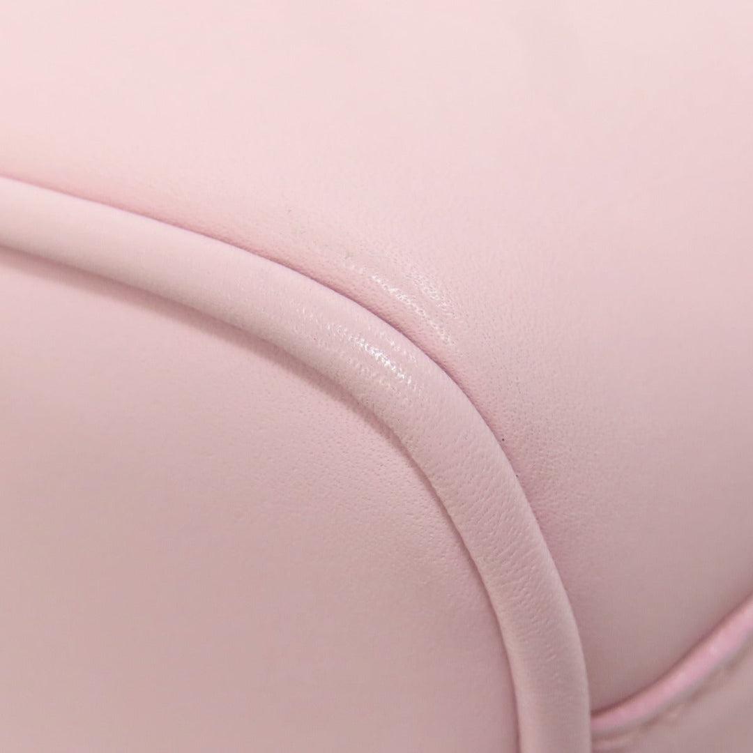 BVLGARI Handbag leather pink logo Women Used Authentic
