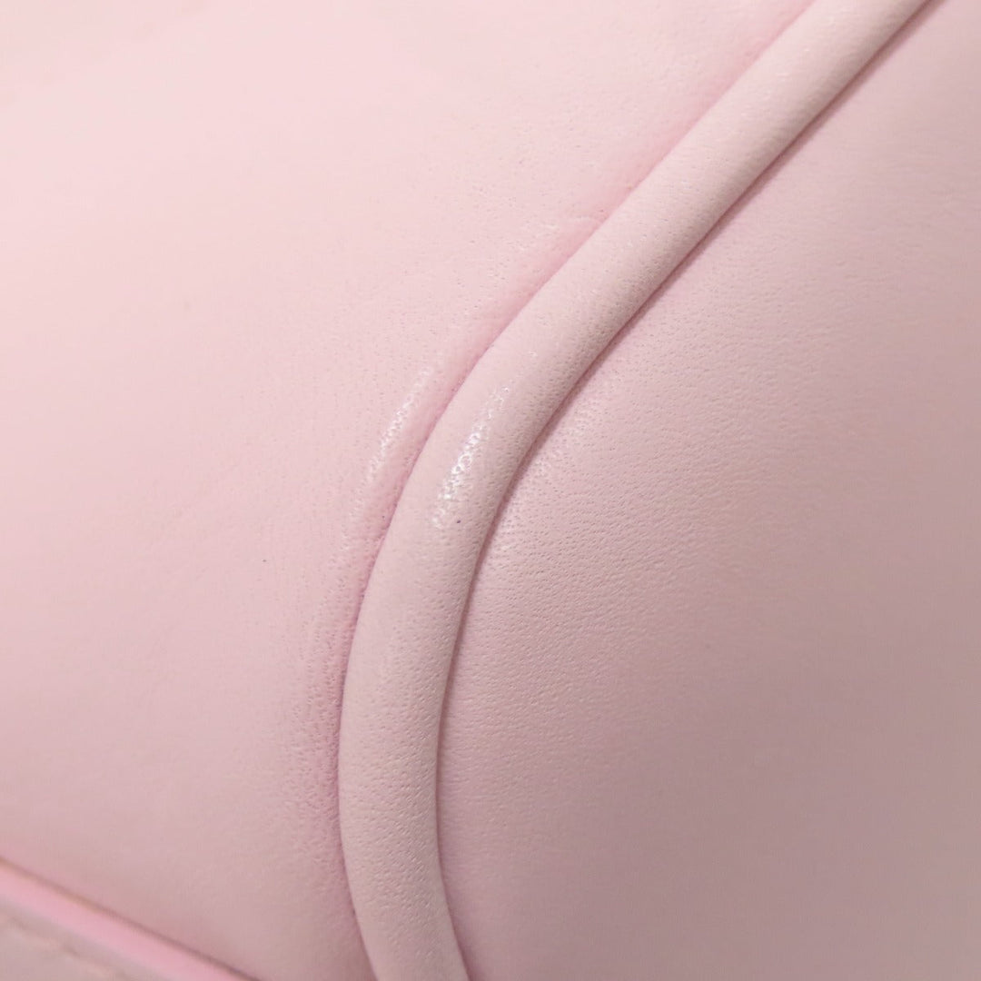 BVLGARI Handbag leather pink logo Women Used Authentic