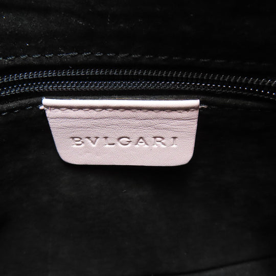 BVLGARI Handbag leather pink logo Women Used Authentic