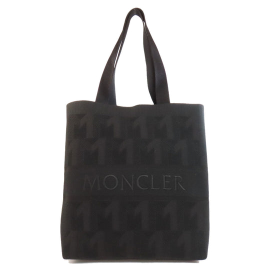 MONCLER Tote Bag canvas black logo Women Used Authentic