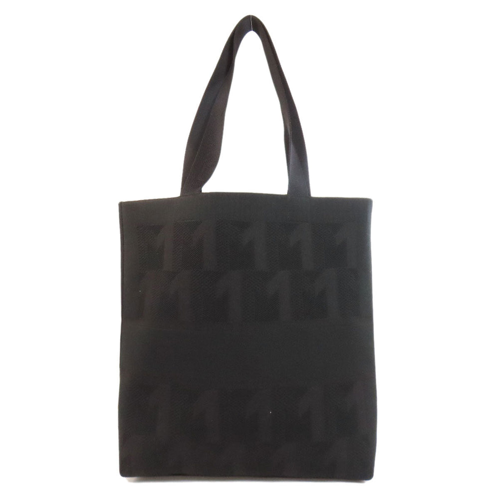 MONCLER Tote Bag canvas black logo Women Used Authentic