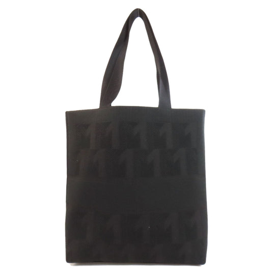 MONCLER Tote Bag canvas black logo Women Used Authentic