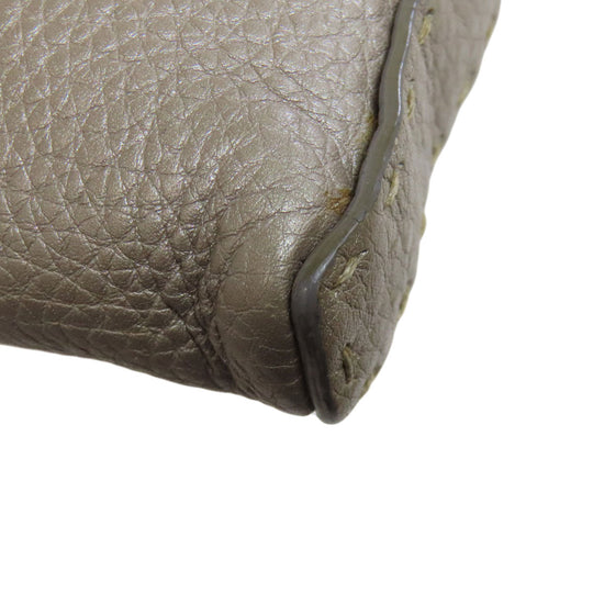 FENDI Shoulder Bag Calfskin gray Celeria Women Used Authentic