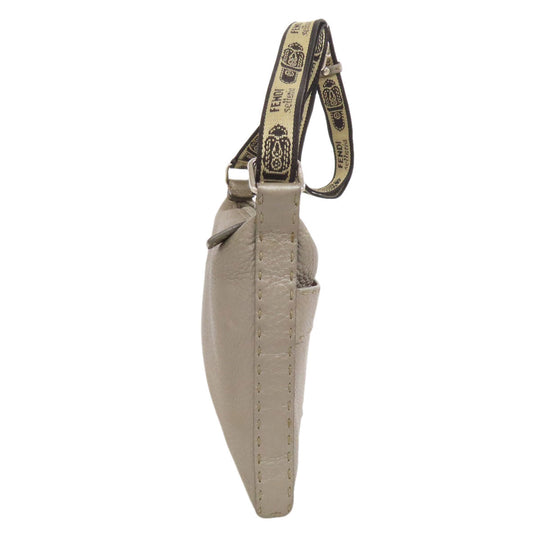 FENDI Shoulder Bag Calfskin gray Celeria Women Used Authentic