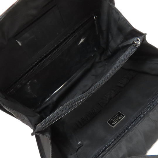 PRADA Handbag B6905 Nylon black Makeup bag logoMetal