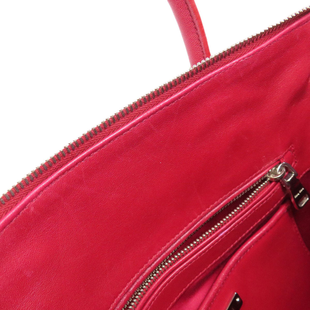 MIUMIU Handbag leather Red Materasse 2WAY Women Used Authentic