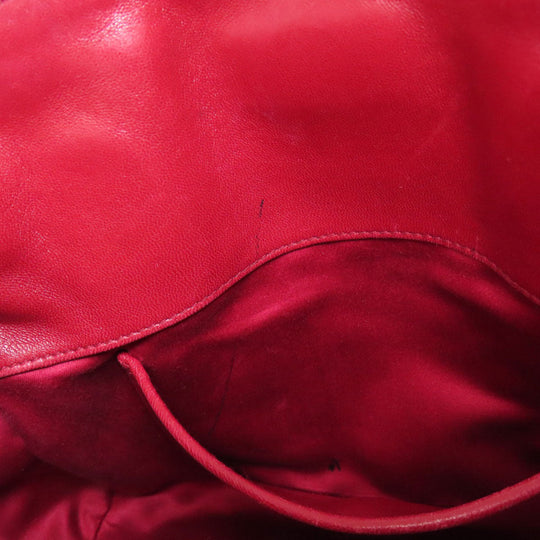 MIUMIU Handbag leather Red Materasse 2WAY Women Used Authentic