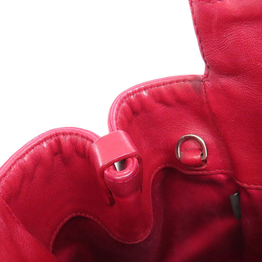 MIUMIU Handbag leather Red Materasse 2WAY Women Used Authentic