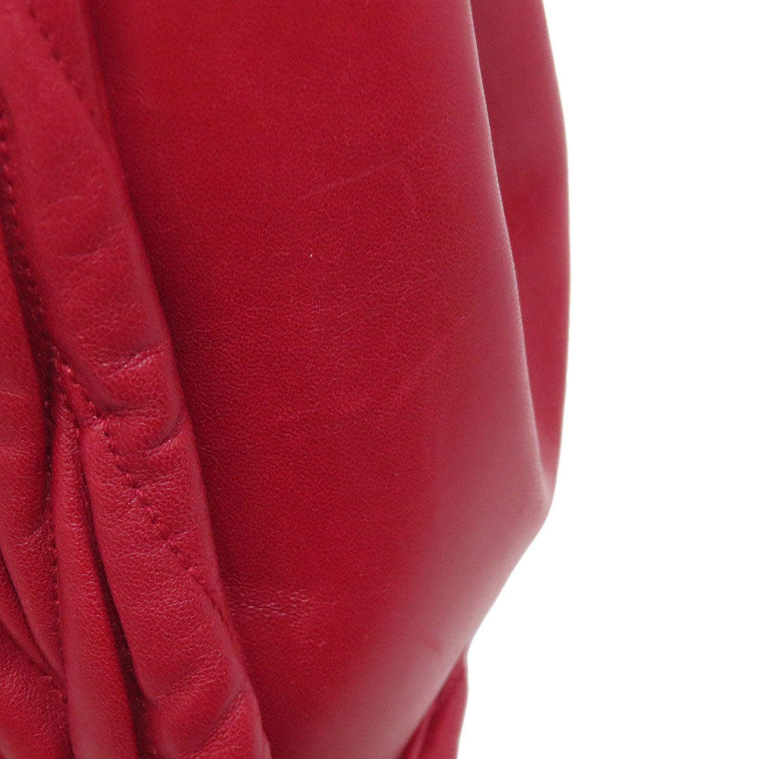 MIUMIU Handbag leather Red Materasse 2WAY Women Used Authentic
