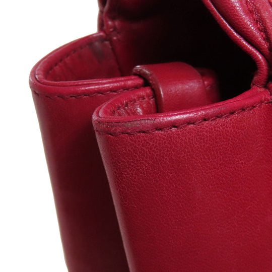 MIUMIU Handbag leather Red Materasse 2WAY Women Used Authentic