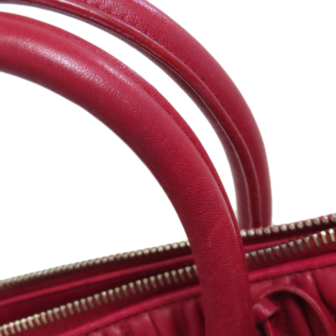 MIUMIU Handbag leather Red Materasse 2WAY Women Used Authentic