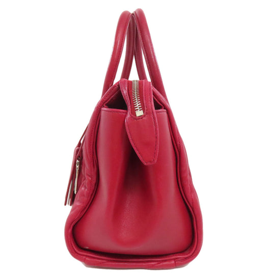MIUMIU Handbag leather Red Materasse 2WAY Women Used Authentic