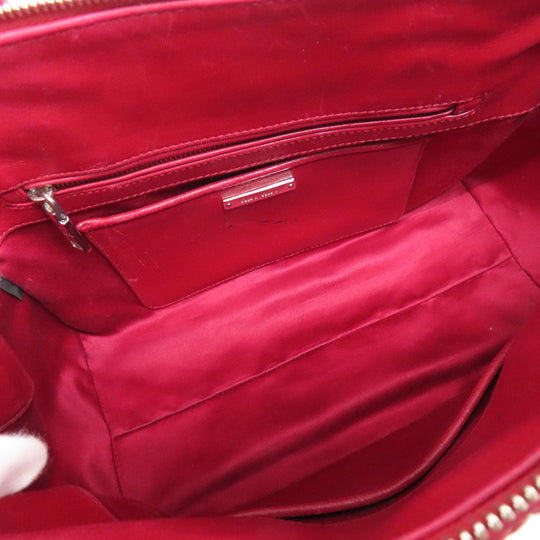 MIUMIU Handbag leather Red Materasse 2WAY Women Used Authentic