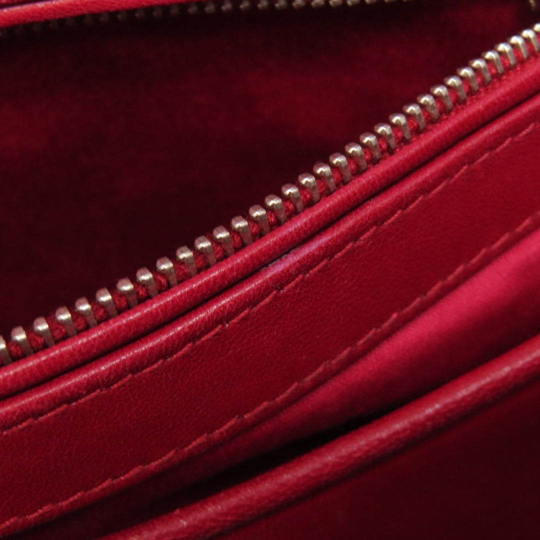 MIUMIU Handbag leather Red Materasse 2WAY Women Used Authentic