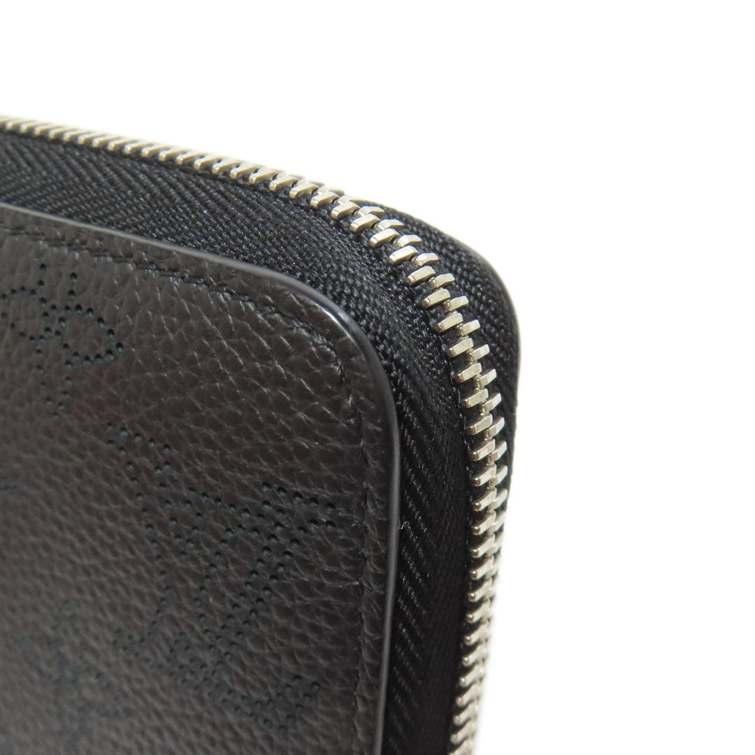 LOUIS VUITTON Long Wallet Purse M61867 Mahina leather black Zippy wallet Women Used Authentic