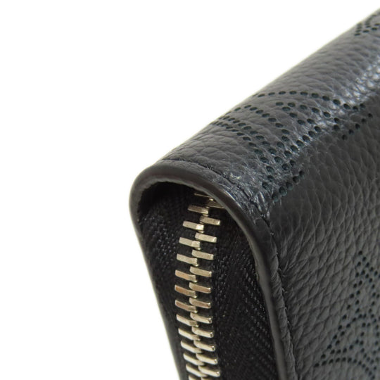 LOUIS VUITTON Long Wallet Purse M61867 Mahina leather black Zippy wallet Women Used Authentic