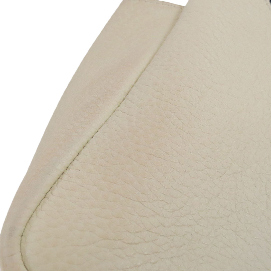 PRADA Handbag leather white Flu Women Used Authentic